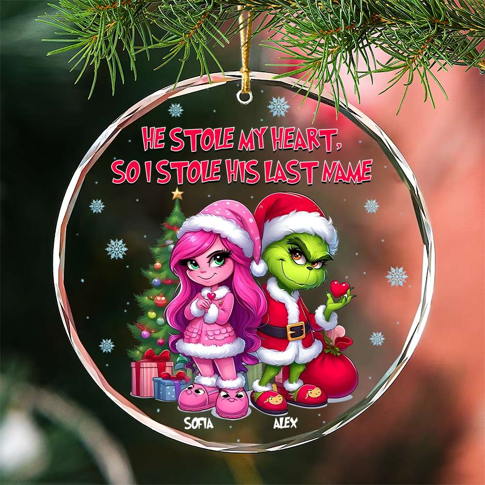 Wife Ornament - Green Monster Couple - Personalized Gift for Wife, Girlfriends
