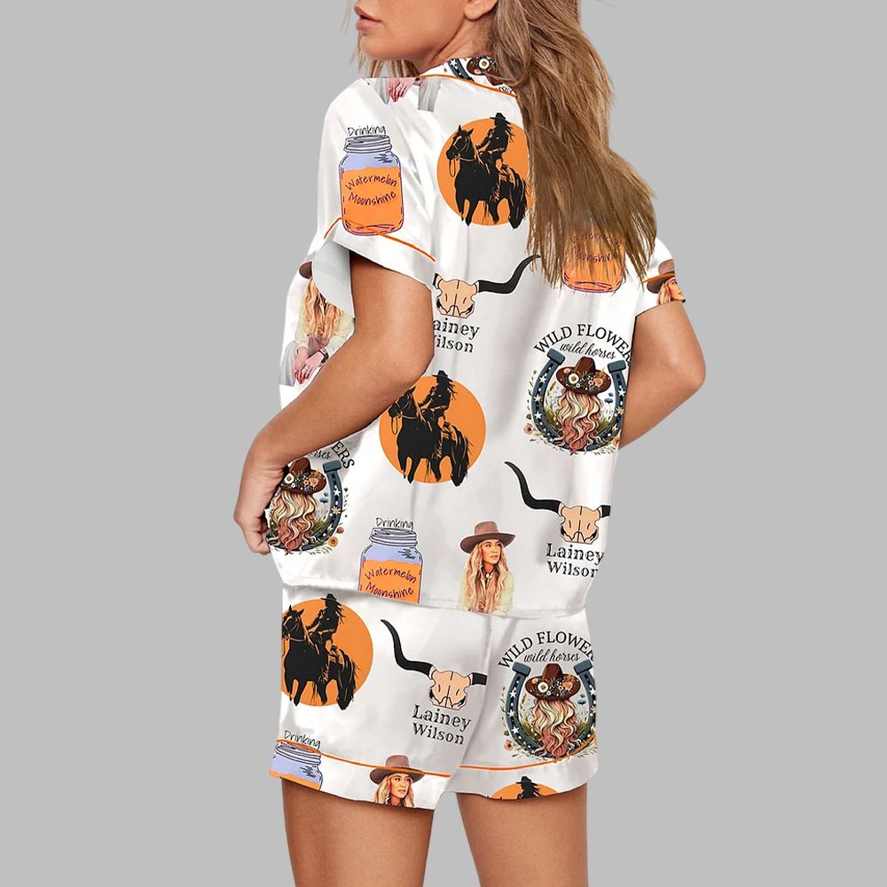 Wild Flowers Wild Horses Lainey Wilson Print Pajama Set - Image 3
