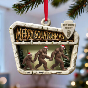 Alternative view of Wild Sasquatch Family Walking Acrylic Ornament - Personalized Gifts For Family 02QHTN301025