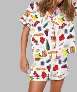 Alternative view of Wine Food Print Pajama Set