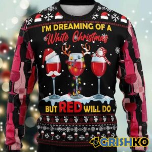 Wine Red Christmas Ugly Christmas Sweater - Grishko.com
