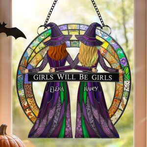 Witch Besties Suncatcher  - Personalized Gifts For Besties 02nati090825