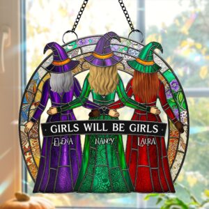Alternative view of Witch Besties Suncatcher  - Personalized Gifts For Besties 02nati090825