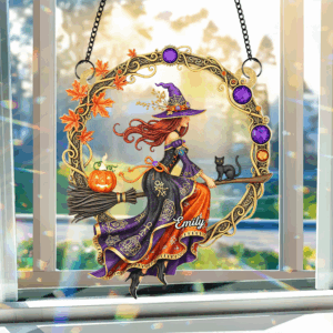 Witch suncatcher  - Personalized Gifts For Witch Lover 03NAPU120725