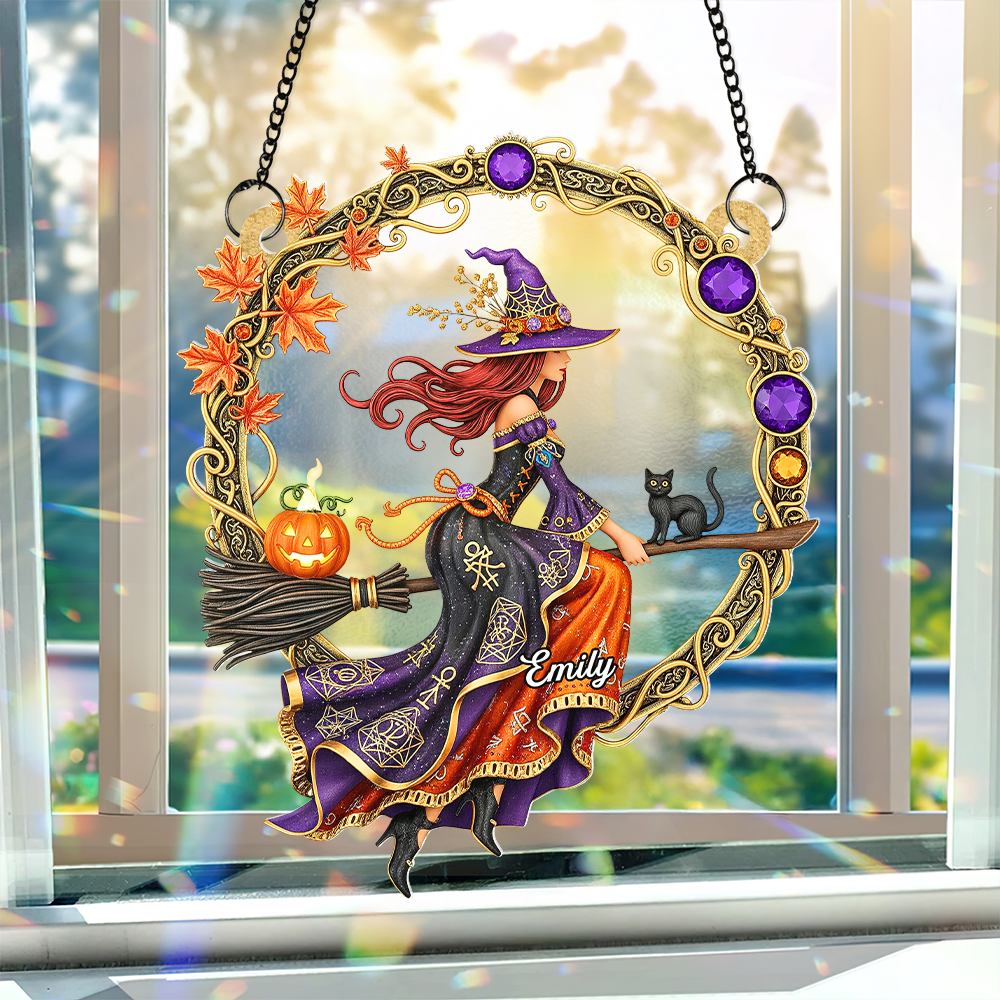 Witch suncatcher - Personalized Gifts For Witch Lover 03NAPU120725
