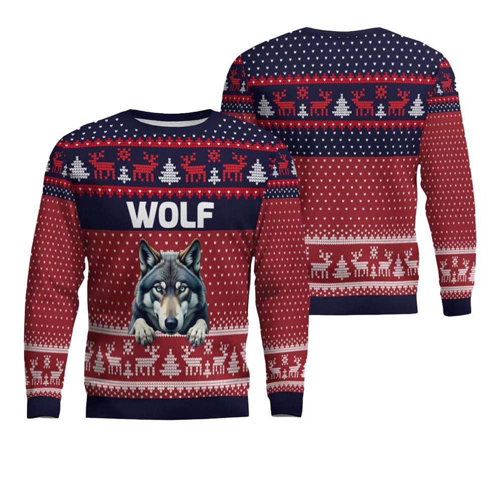 Wolf Ugly Christmas Sweater - Grishko.com
