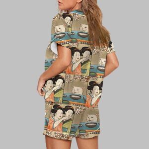 Alternative view of Woman Yelling at a Cat Japanese Meme Pajama Set
