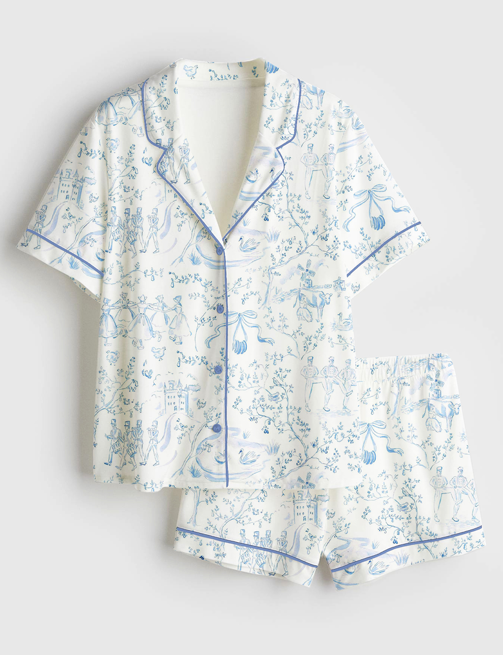 Womenâ€™s 12 Days Of Christmas Short Sleeve Satin Pajama Set