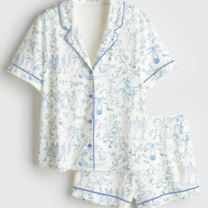 Women's 12 Days Of Christmas Short Sleeve Satin Pajama Set