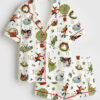 Women's 12 Days Of Christmas Short Sleeve Satin Pajamas Set