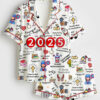 Womenâ€™s 2025 Christmas Year In Review Major Notable Events Short Sleeve Satin Pajama Set