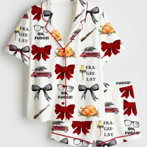 Women's A Christmas Story Movie Short Sleeve Satin Pajama Set
