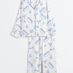 Women's A Teenie Weenie Hot Dogs And Martini Birthday Invitation Long Sleeve Satin Pajamas Set