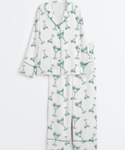 Women's A Tini Bit Irish St. Patrick's Day Retro Irish Vibes Long Sleeve Satin Pajama Set