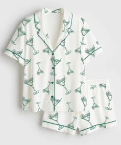 Women's A Tini Bit Irish St. Patrick's Day Retro Irish Vibes Short Sleeve Satin Pajama Set