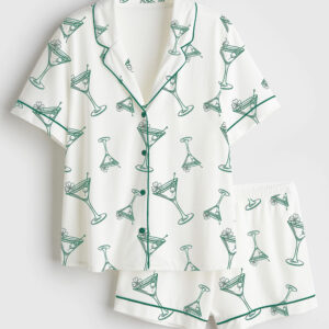 Womenâ€™s A Tini Bit Irish St. Patrick's Day Retro Irish Vibes Short Sleeve Satin Pajama Set