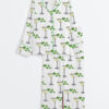 Women's A Tini Bit Irish St. Patrick's Day Shamrock Print Long Sleeve Satin Pajama Set
