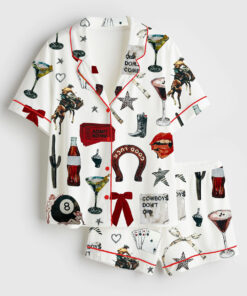 Women's Admit Nothing Western Cowboy Short Sleeve Satin Pajama Set