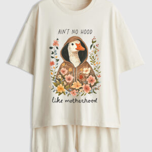 Women's Ain't No Hood Like Motherhood Mother's Day Short Sleeve Pajama Set