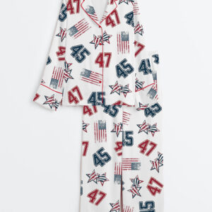 Women's America 45 47 Long Sleeve Satin Pajama Set