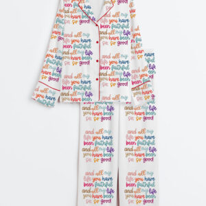 Women's And All My Life You Have Been Faithful Long Sleeve Satin Pajama Set