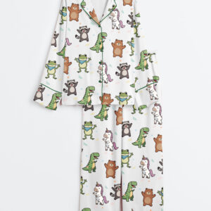 Women's ANTIFA Inflatable Costume Portland Frog Abolish ICE Anti Fascism Long Sleeve Satin Pajamas Set