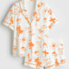 Women's Aperol Spritz SummerÂ Beach Short Sleeve Satin Pajama Set