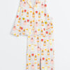 Women's Aperol Spritz Themed Party Long Sleeve Satin Pajamas Set
