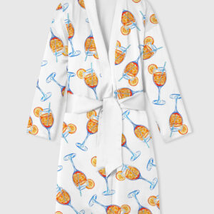 Women's Aperol Spritz Trio Watercolor Satin Bathrobe