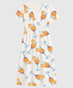 Women's Aperol Spritz Trio Watercolor Short Sleeve Dress