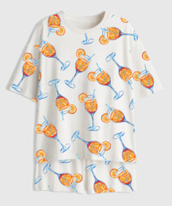 Women's Aperol Spritz Trio Watercolor Short Sleeve Pajama Set