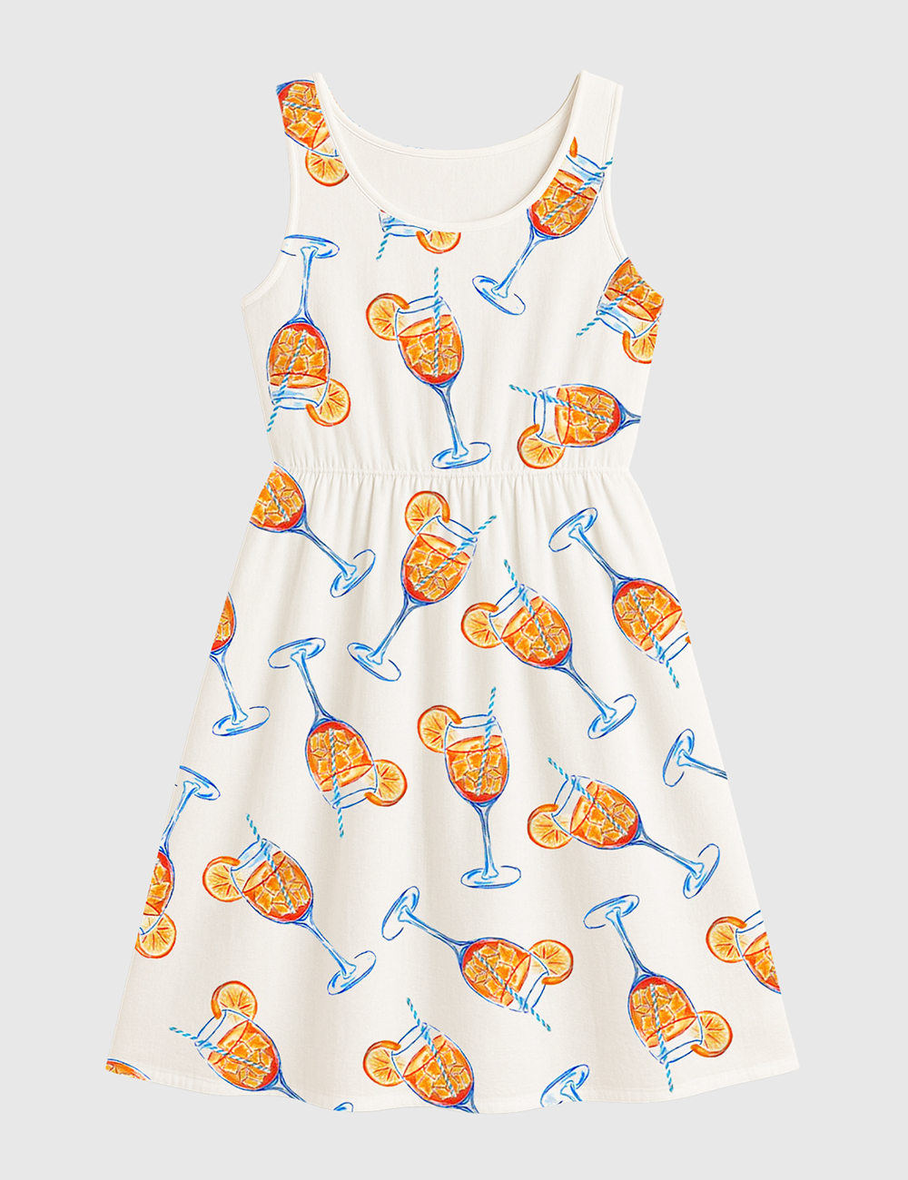 Women's Aperol Spritz Trio Watercolor Sleeveless Dress