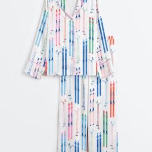 Women's Apres Ski Long Sleeve Satin Pajama Set