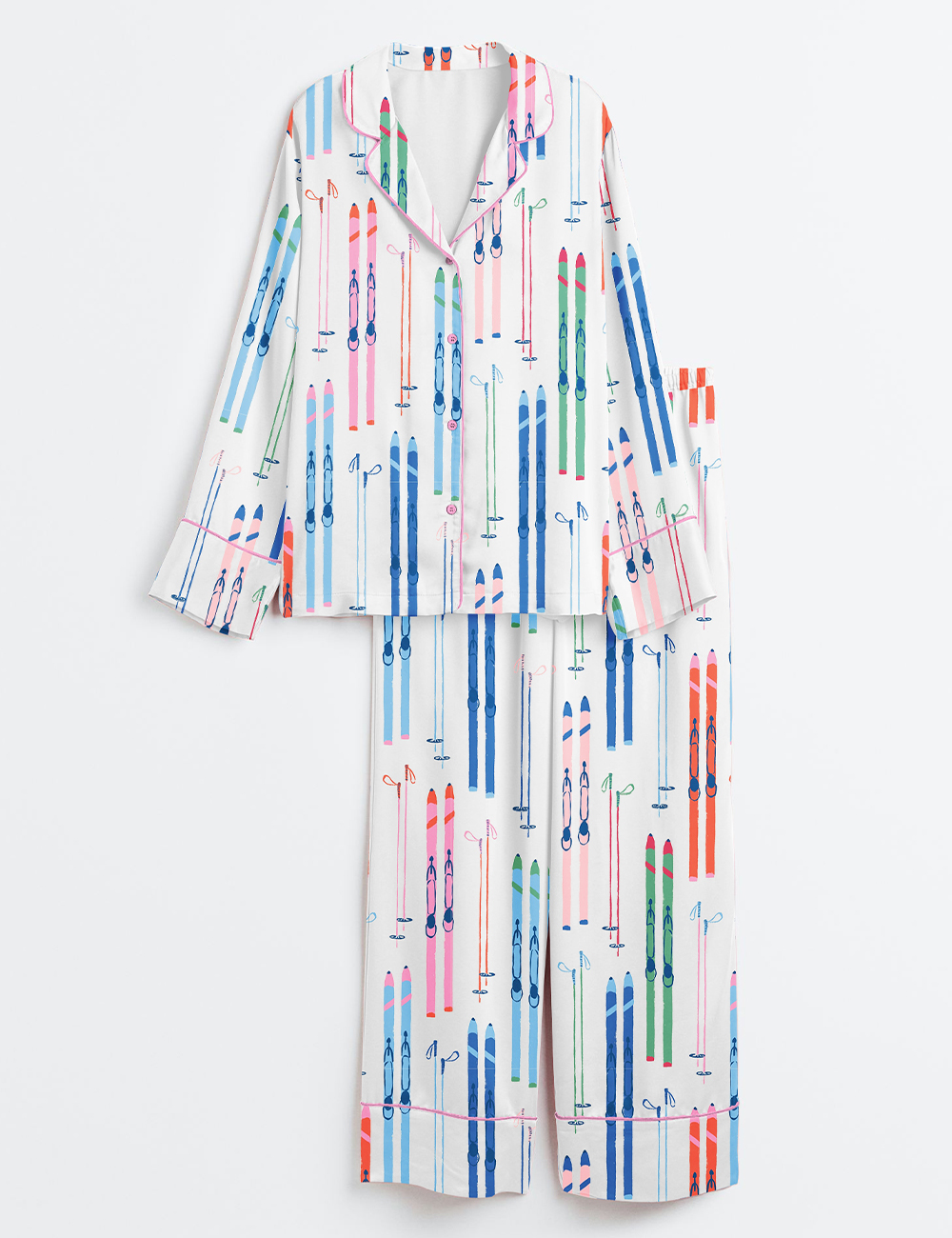 Women's Apres Ski Long Sleeve Satin Pajama Set