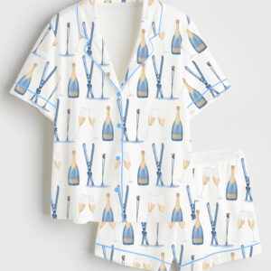 Women's AprÃ¨s Ski Champagne Satin Pajama Set