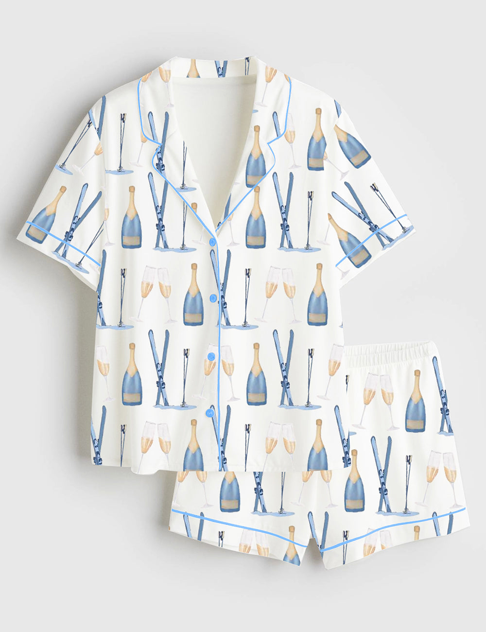 Women's AprÃ¨s Ski Champagne Satin Pajama Set