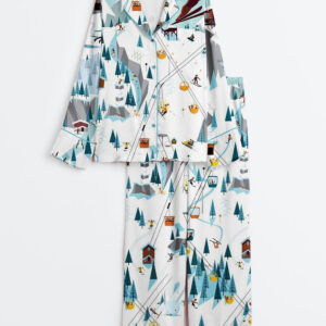 Women's AprÃ©s Ski Long Sleeve Satin Pajama Set