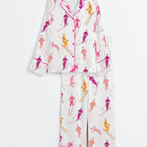 Women's AprÃ¨s Ski Long Sleeve Satin Pajama Set