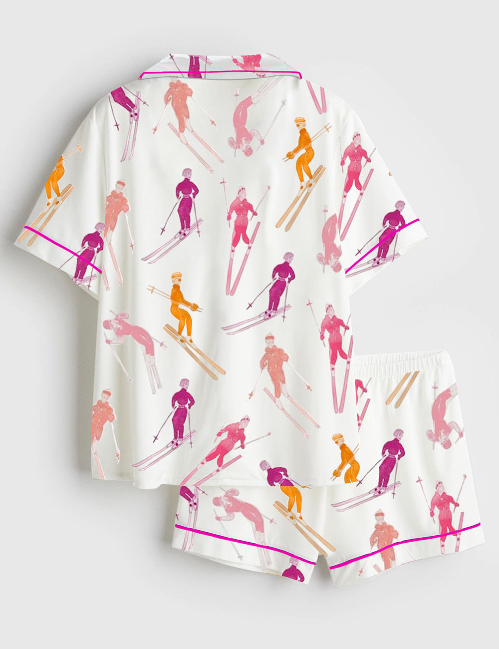 Women's Après Ski Short Sleeve Satin Pajama Set - Image 2