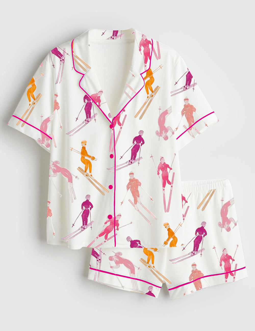 Women's Après Ski Short Sleeve Satin Pajama Set