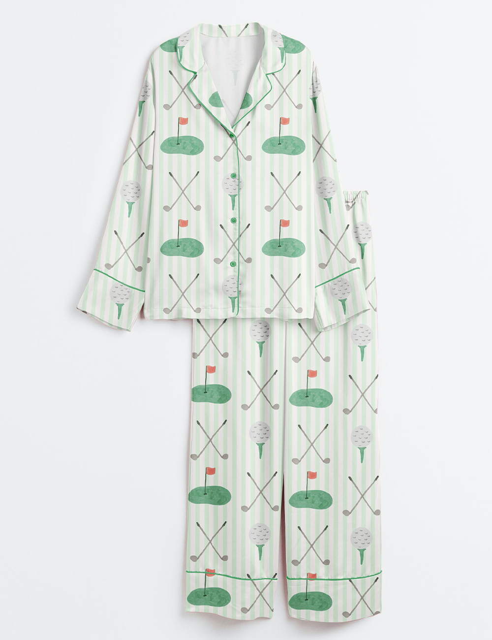 Womenâ€™s Augusta Masters Golf TournamentÂ Golf Print Long Sleeve Satin Pajama Set