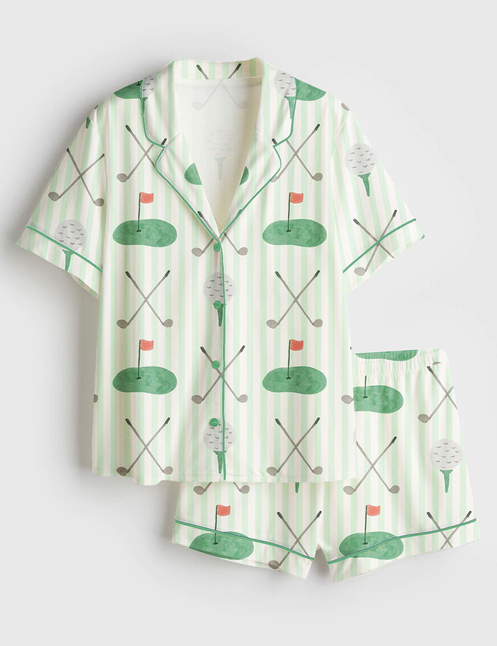 Womenâ€™s Augusta Masters Golf TournamentÂ Golf Print Short Sleeve Satin Pajama Set