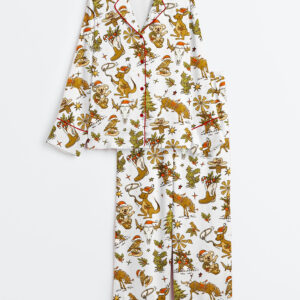 Womenâ€™s Aussie Country Christmas Long Sleeve Satin Pajama Set