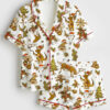 Women's Aussie Country Christmas Short Sleeve Satin Pajama Set