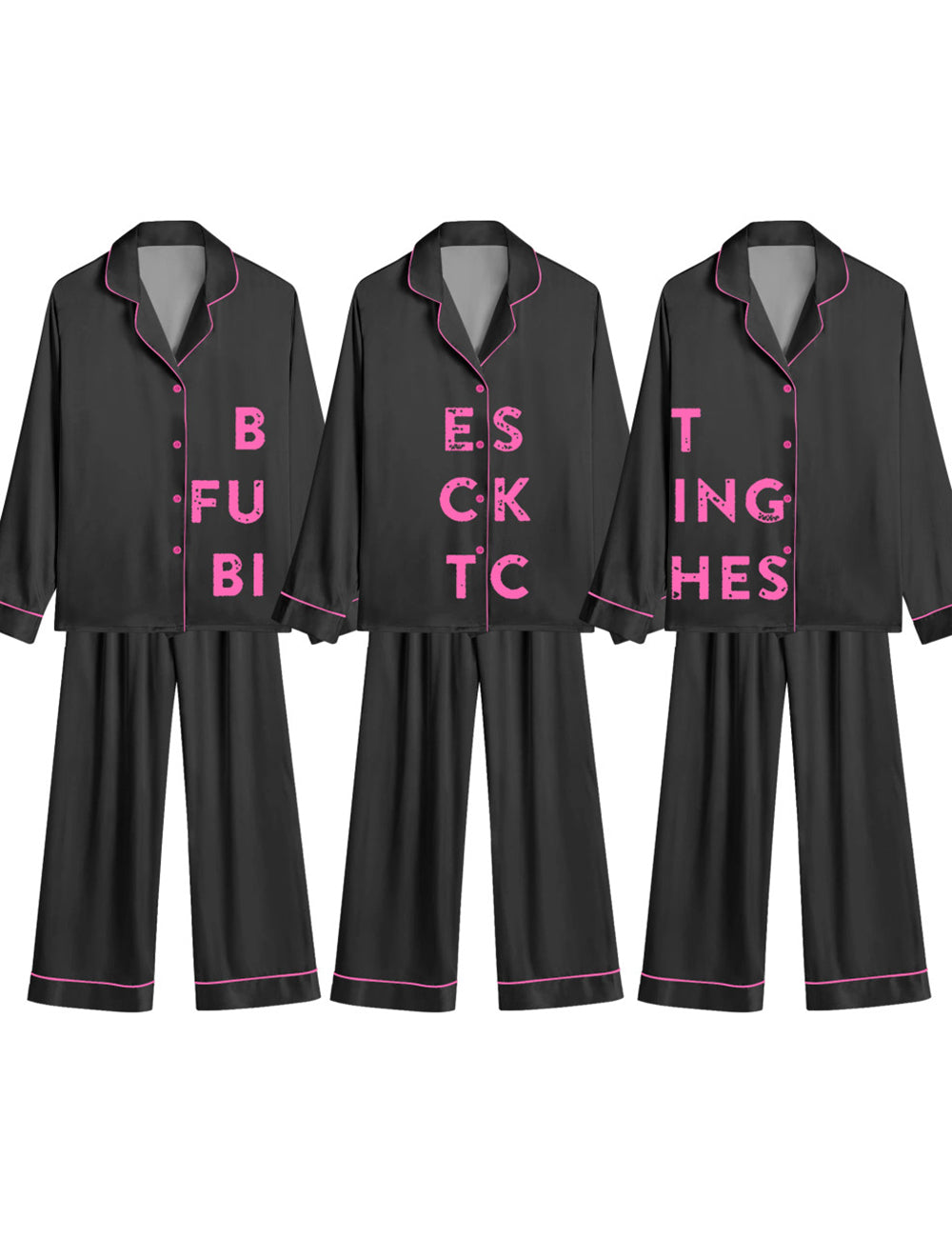 Women's Best Friends Long Sleeve Satin Pajama Set