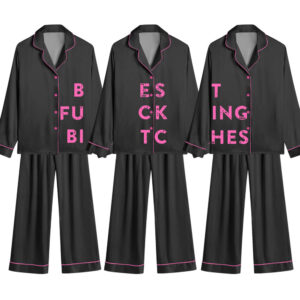 Women's Best Friends Long Sleeve Satin Pajamas Set
