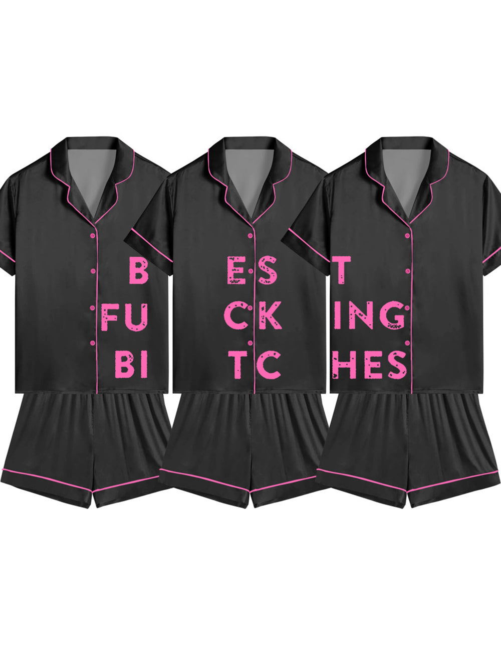 Women's Best Friends Short Sleeve Satin Pajama Set