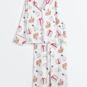 Womenâ€™s Birthday Party Long Sleeve Satin Pajama Set