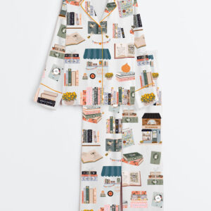 Women's Book Lovers Cozy Bookstore Aesthetic Bookworms Fall Reading Long Sleeve Satin Pajama Set