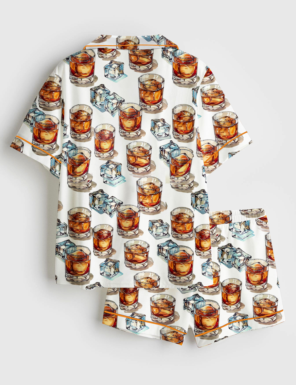 Women's Bourbon Whiskey Alcohol Short Sleeve Satin Pajama Set - Image 2